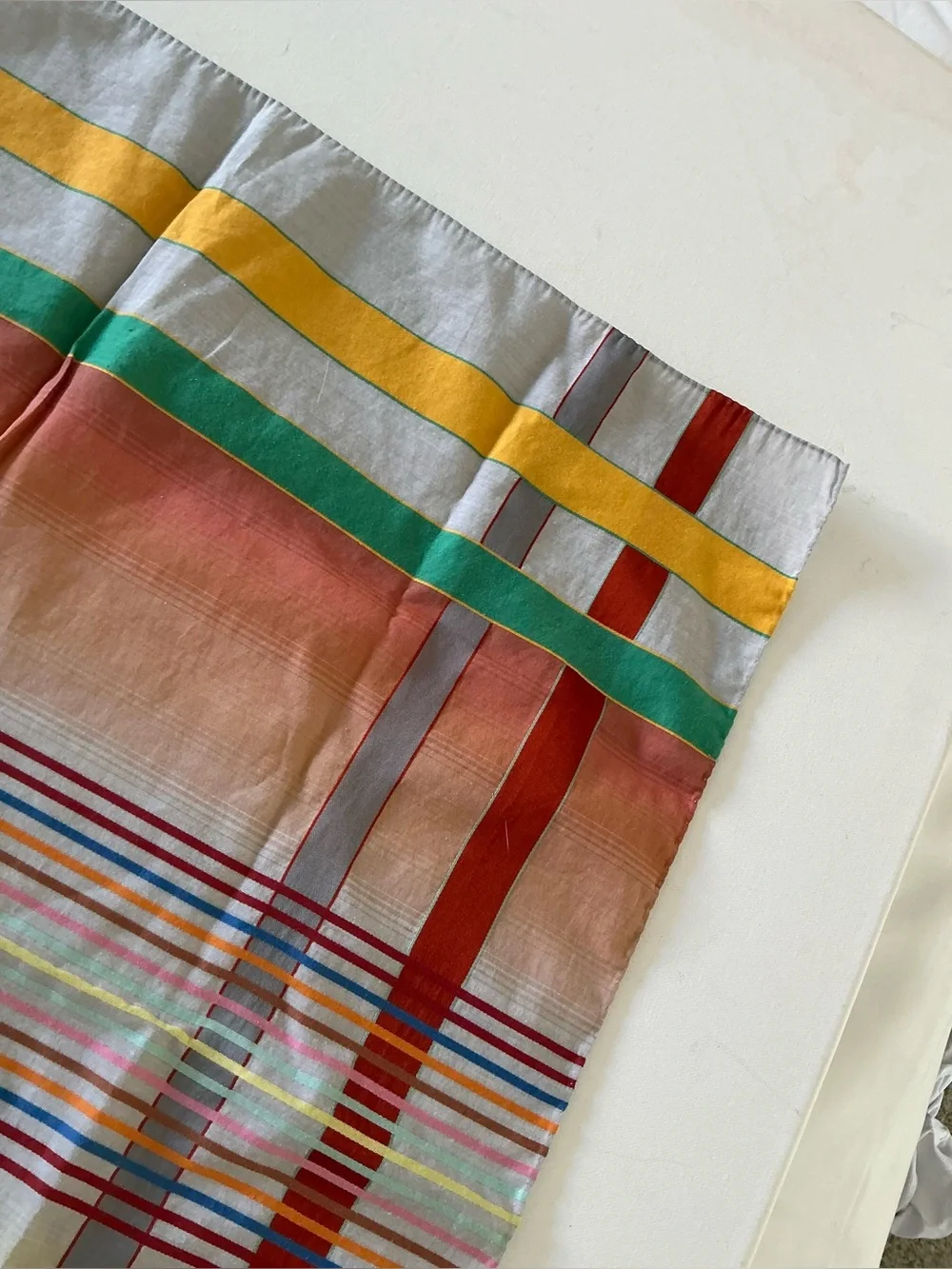 Green and Brown Plaid Silk Scarf